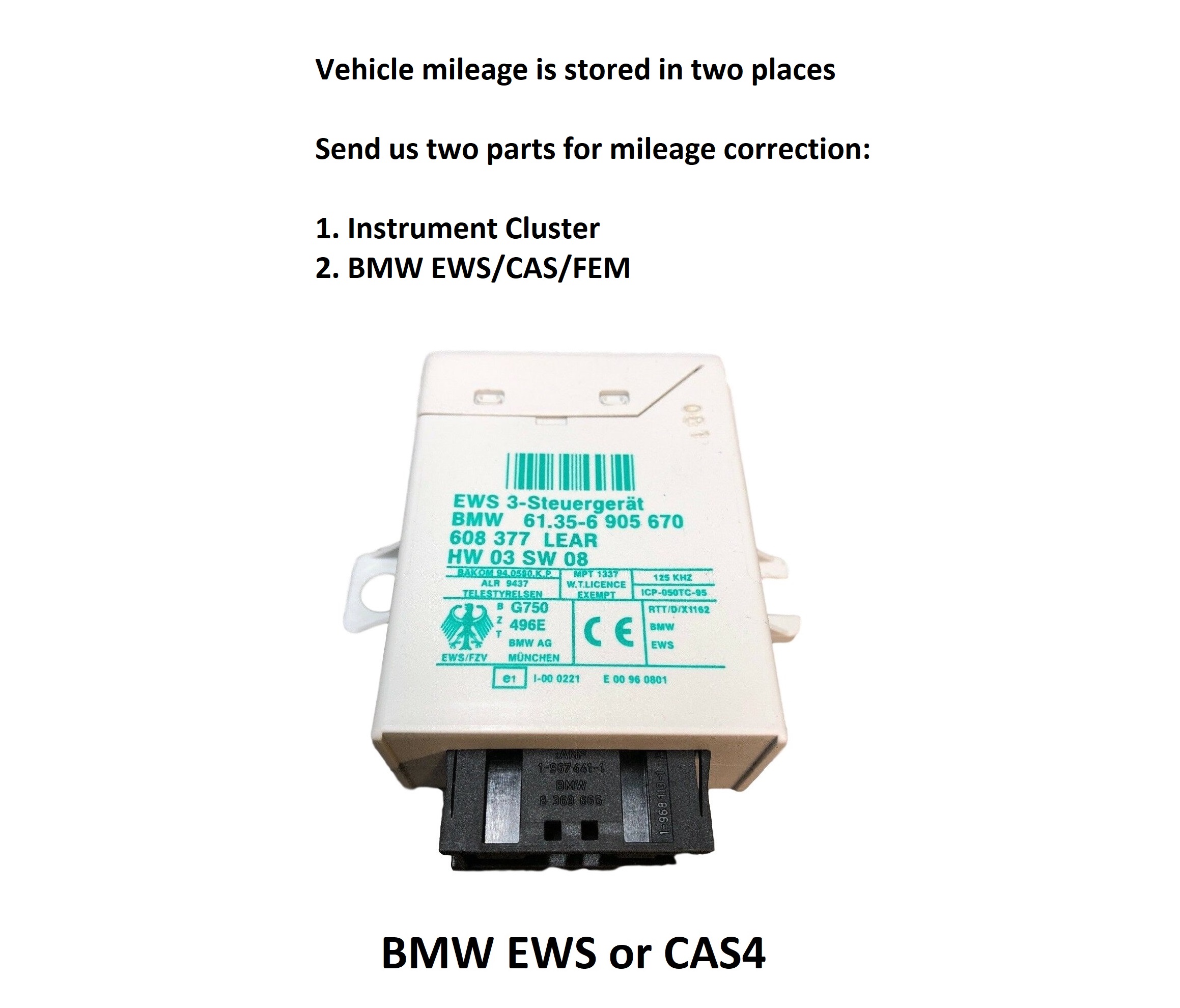 BMW X4 (1996-2023) Odometer Mileage Adjust Correction Service