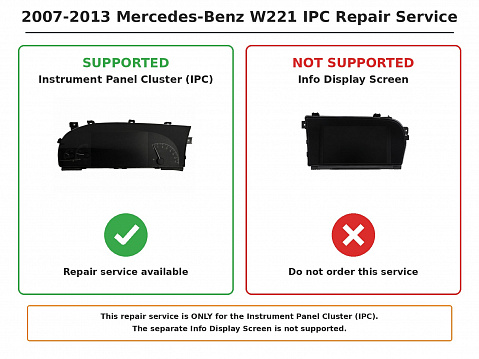 Mercedes-Benz S65 2007-2013 (W221) Instrument Panel Cluster (IPC) Repair