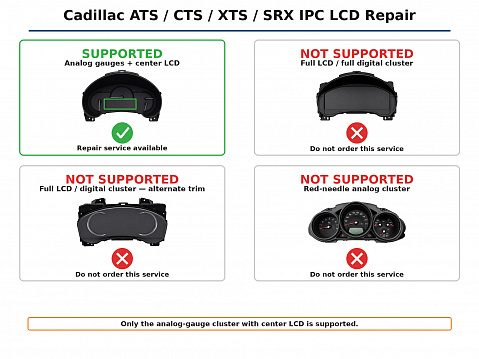 Cadillac SRX 2013-2016 Instrument Panel Cluster (IPC) Repair